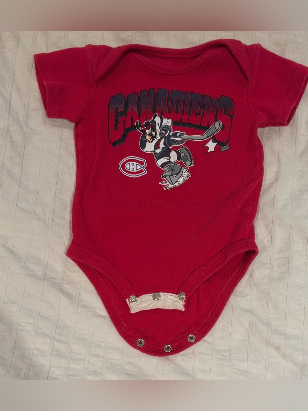 Disney x NHL Montreal Canadians One Piece Baby Romper Bodysuit 3-6 Months